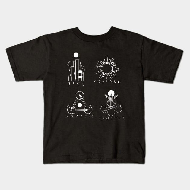 MINIMALISM SET 4 Kids T-Shirt by NoirPineapple